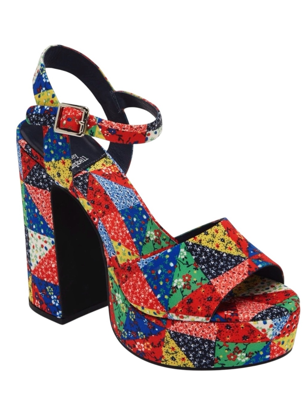 {Jeffrey Campbell} Summers Patchwork Platform Sandals - Picture 1 of 14